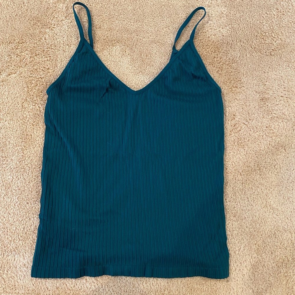 Express Teal Ribbed Cami Tank | Soft Stretchy Everyday Basic sz S